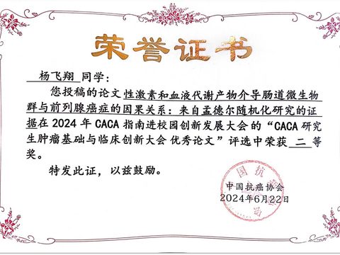 CACA进校园 研究生优秀论文二等奖