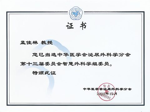 中华医学会泌尿外科学分会 第十三届委员会 智慧外科学组 委员